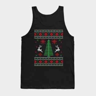 Knitted Pattern Ugly Christmas Sweater Tank Top